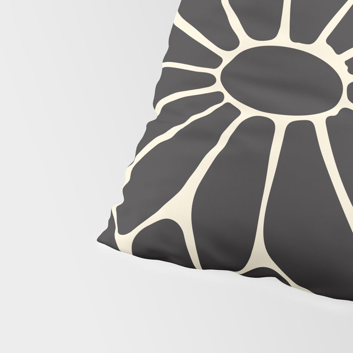 Big Daisy - Groovy Flower - Black & White Pillow Sham Gallery Image 4