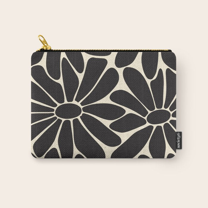 Big Daisy - Groovy Flower - Black & White Carry All Pouch Gallery Image 1