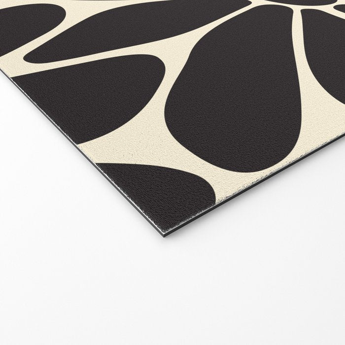 Big Daisy - Groovy Flower - Black & White Welcome Mat Gallery Image 2