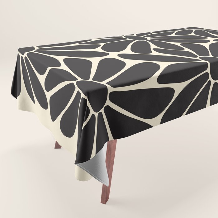 Big Daisy - Groovy Flower - Black & White Tablecloth Gallery Image 1