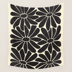 Big Daisy - Groovy Flower - Black & White Wall Tapestry Gallery Image 4