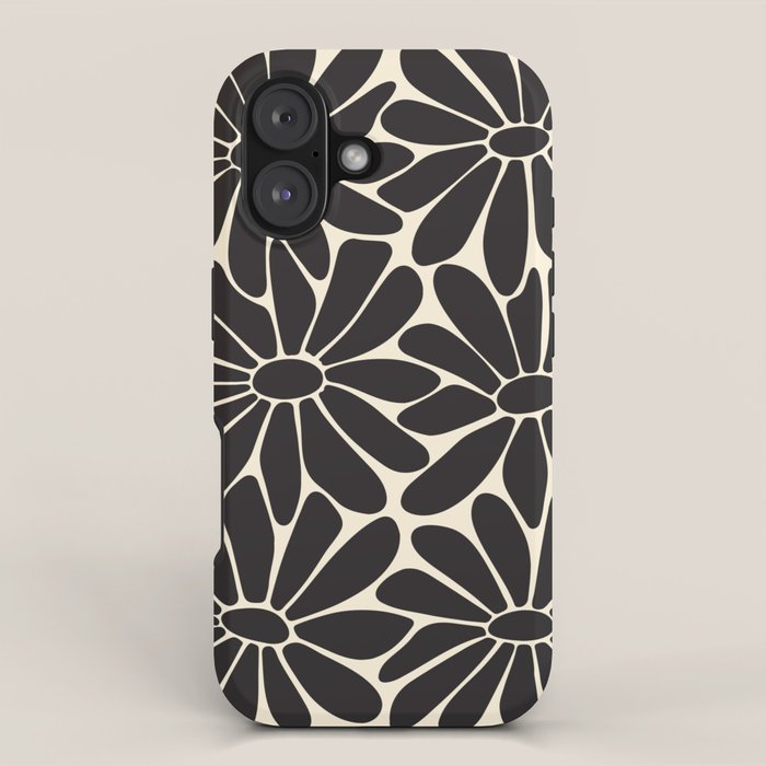 Big Daisy - Groovy Flower - Black & White iPhone Case Gallery Image 1