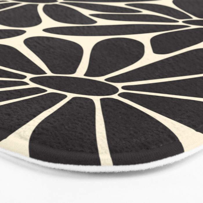 Big Daisy - Groovy Flower - Black & White Bath Mat Gallery Image 3
