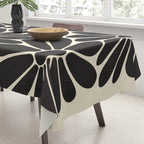 Big Daisy - Groovy Flower - Black & White Tablecloth Gallery Image 3