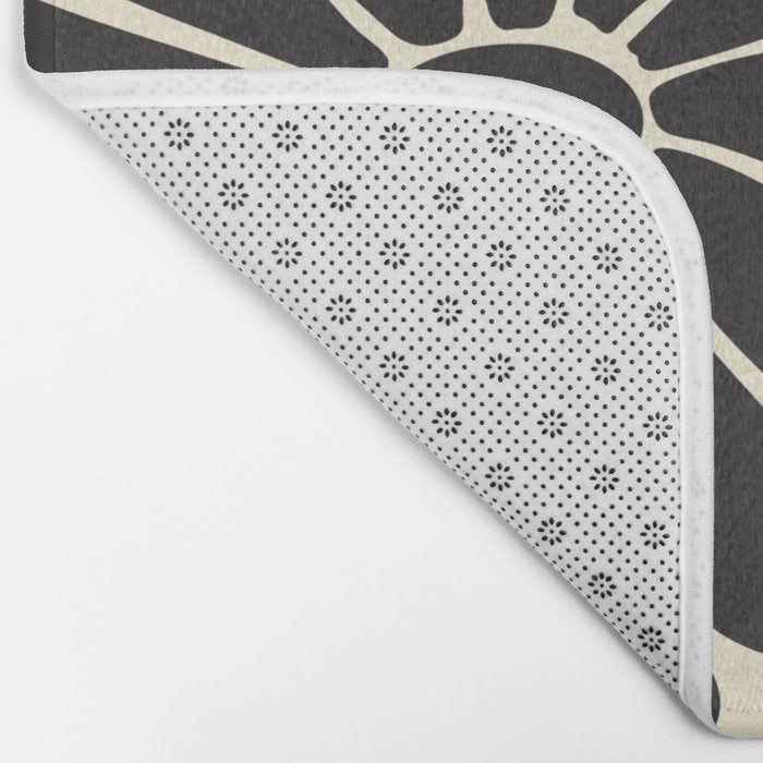 Big Daisy - Groovy Flower - Black & White Bath Mat Gallery Image 2