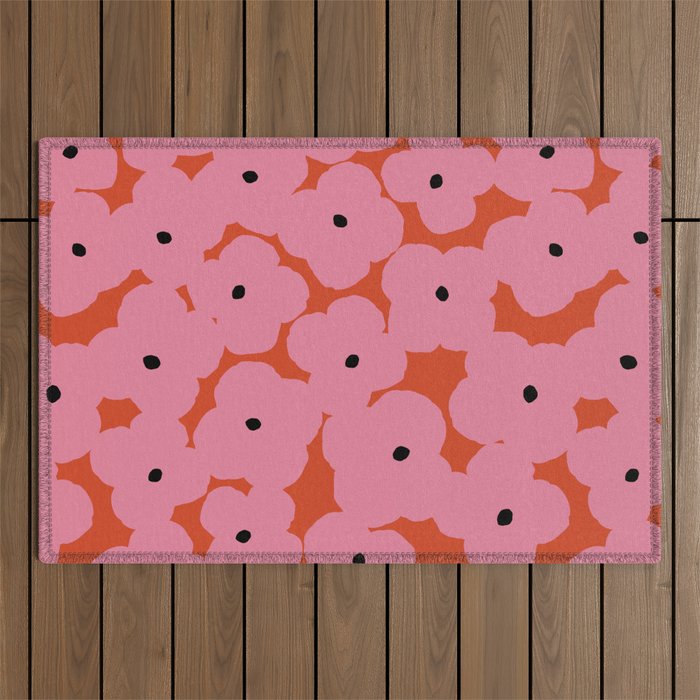 Pink Prairie Florals Outdoor Rug Gallery Image 1