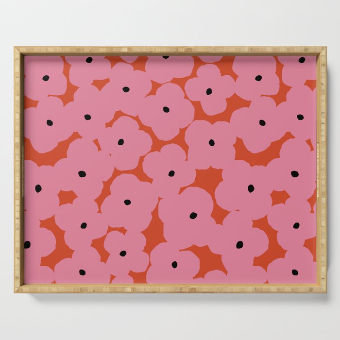 Pink Prairie Florals Serving Tray Gallery Image 1