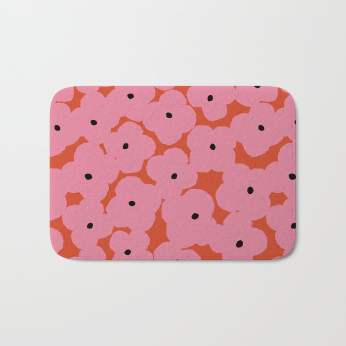 Pink Prairie Florals Bath Mat Gallery Image 1