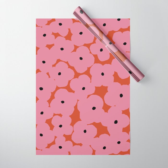 Pink Prairie Florals Wrapping Paper Gallery Image 1