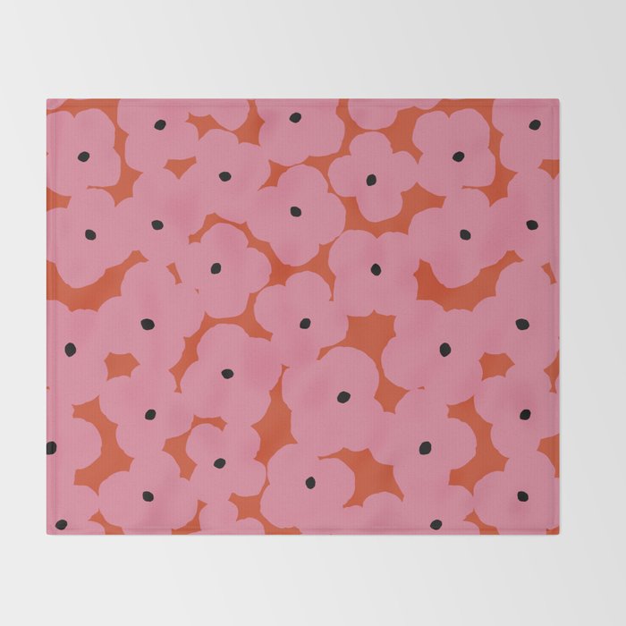 Pink Prairie Florals Throw Blanket Gallery Image 2