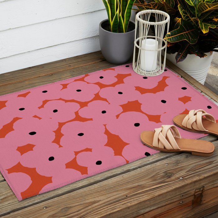 Pink Prairie Florals Outdoor Rug Gallery Image 2