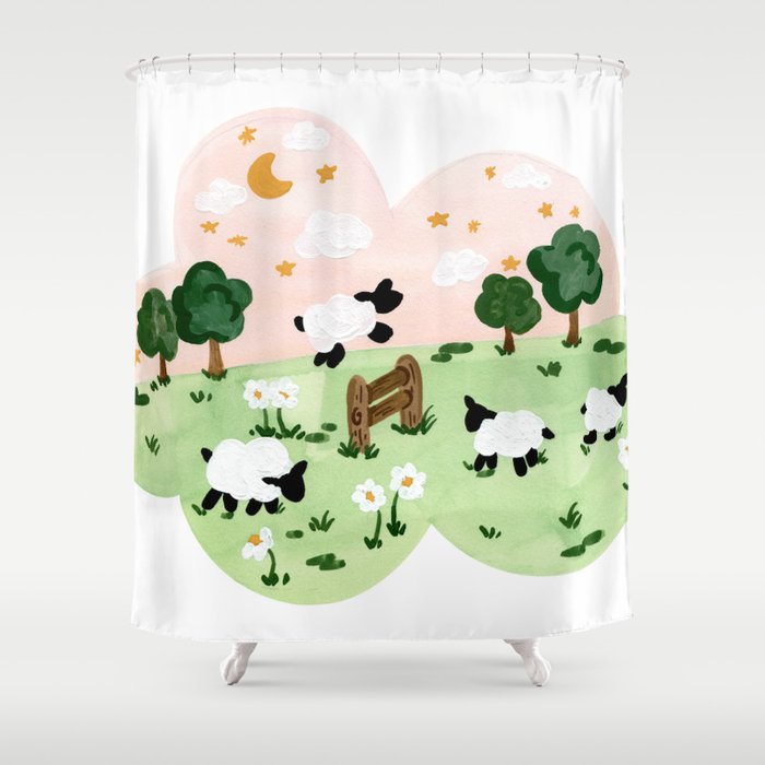 Counting Sheep Shower Curtain Gallery Image 1