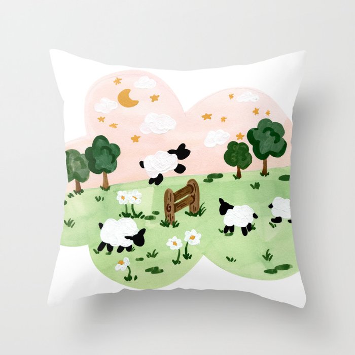 Counting Sheep Throw Pillow Gallery Image 1