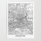 Houston White Map Poster Gallery Image 4