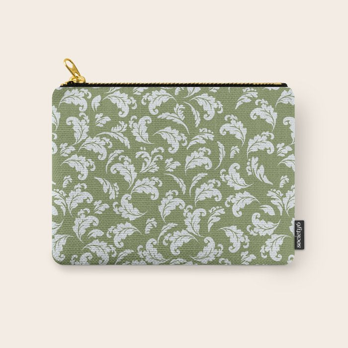 Elegant Epsom and Bit Of Blue Leaves Carry All Pouch Gallery Image 1
