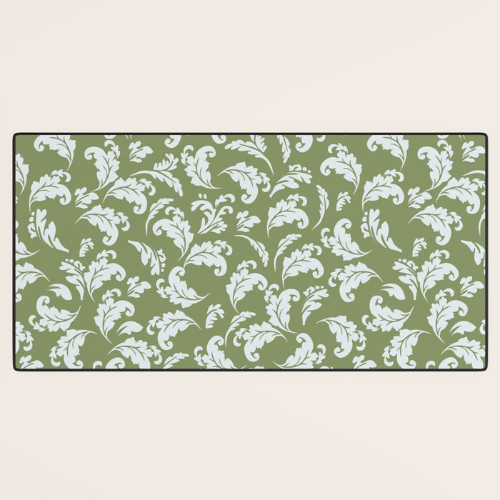 Elegant Epsom and Bit Of Blue Leaves Desk Mat Gallery Image 3
