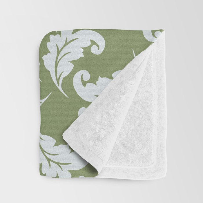 Elegant Epsom and Bit Of Blue Leaves Throw Blanket Gallery Image 3
