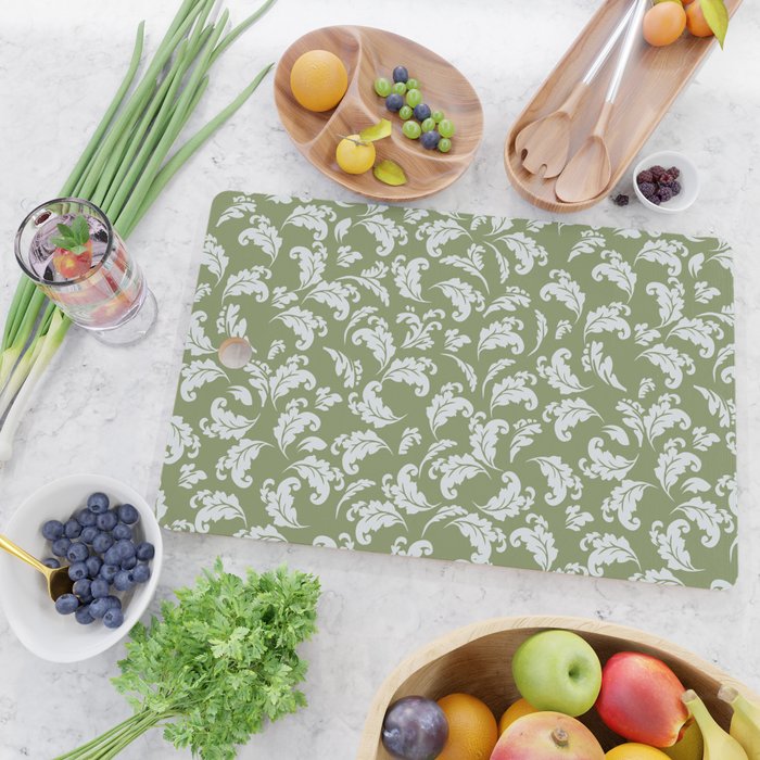Elegant Epsom and Bit Of Blue Leaves Cutting Board Gallery Image 2