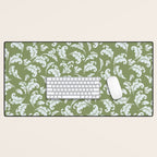 Elegant Epsom and Bit Of Blue Leaves Desk Mat Gallery Image 1