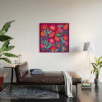Fiesta Garden Illustration Wood Wall Art Gallery Image 2