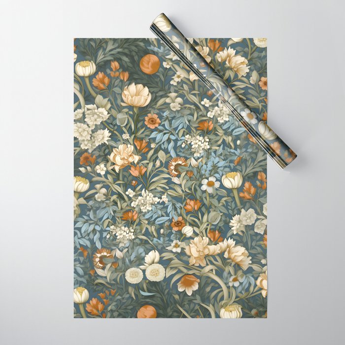 Countryside Blooms Renaissance Cottage Floral Wrapping Paper Gallery Image 1