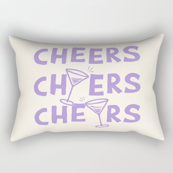 Cheers. Cocktails and Drinks in Lavender Purple And White Rectangular Pillow Gallery Image 2