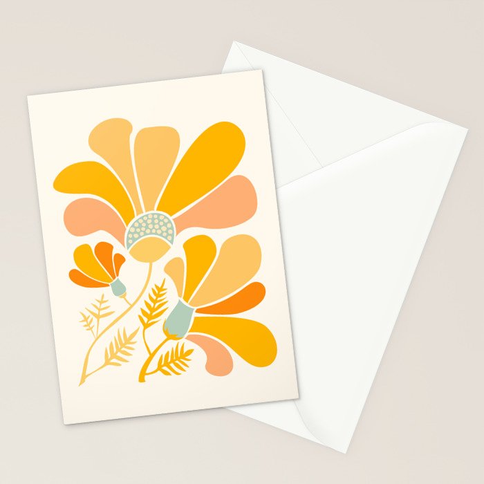 Summer Wildflowers in Golden Yellow Stationery Card Gallery Image 2