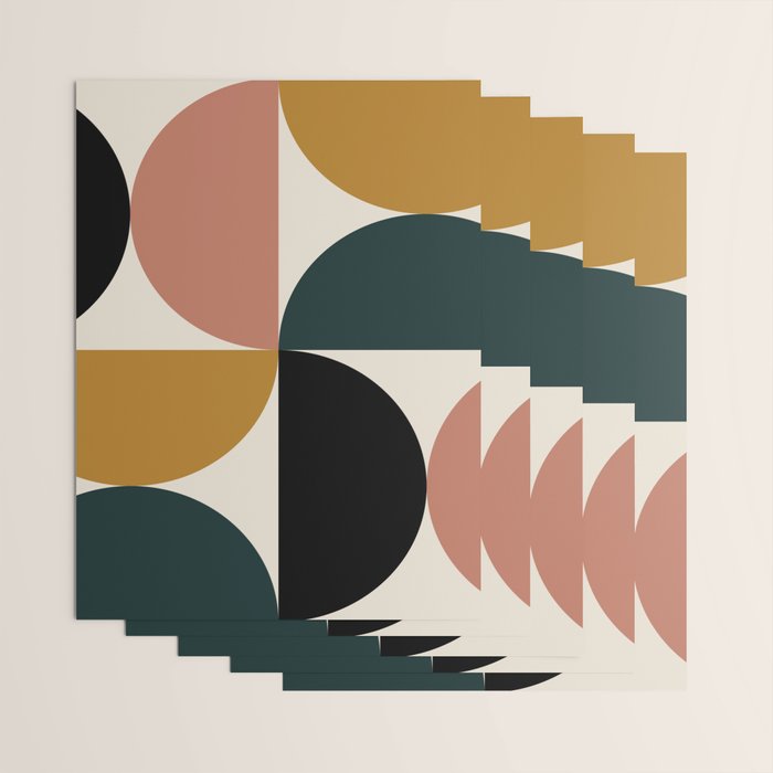 Bauhaus Mid Century Modern Geometric I Wrapping Paper Gallery Image 3