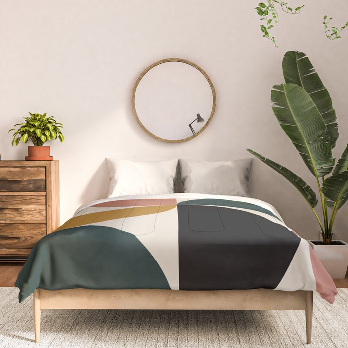 Bauhaus Mid Century Modern Geometric I Comforter Gallery Image 3