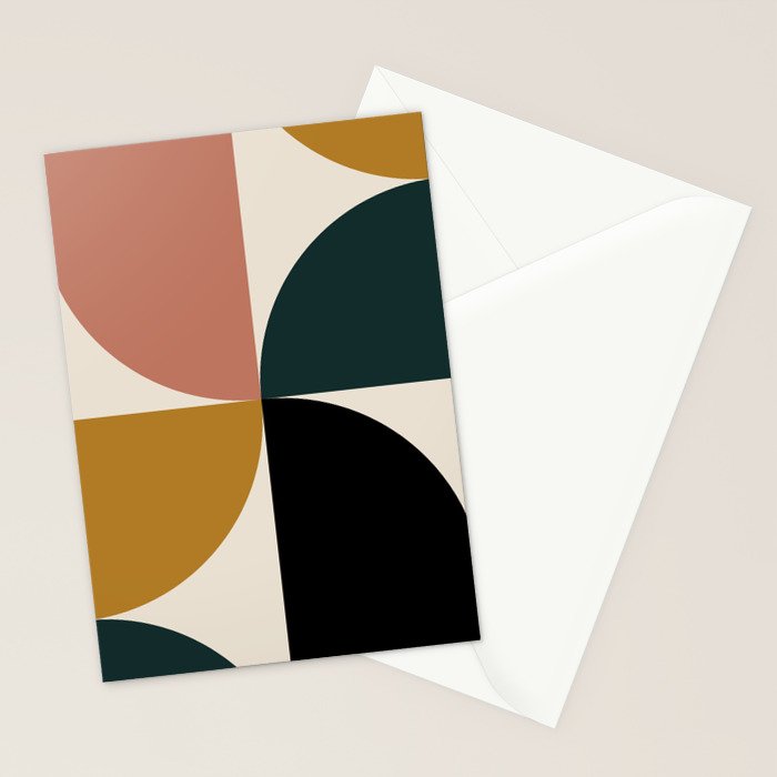 Bauhaus Mid Century Modern Geometric I Stationery Card Gallery Image 2