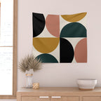 Bauhaus Mid Century Modern Geometric I Wall Tapestry Gallery Image 2