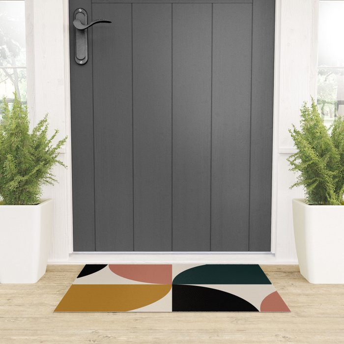 Bauhaus Mid Century Modern Geometric I Welcome Mat Gallery Image 3