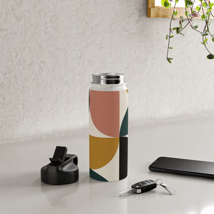 Bauhaus Mid Century Modern Geometric I Water Bottle Gallery Image 4
