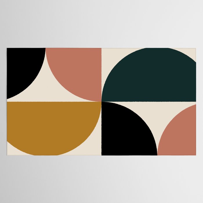 Bauhaus Mid Century Modern Geometric I Tablecloth Gallery Image 2