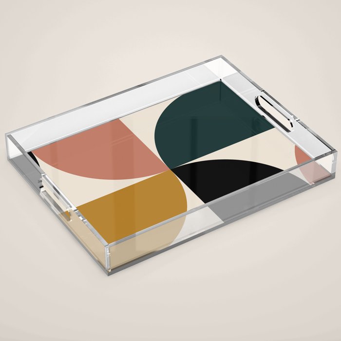 Bauhaus Mid Century Modern Geometric I Acrylic Tray Gallery Image 1