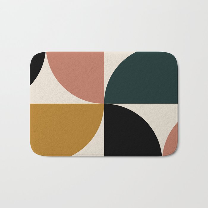 Bauhaus Mid Century Modern Geometric I Bath Mat Gallery Image 1