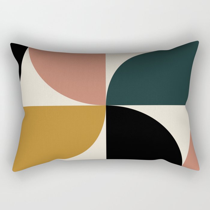 Bauhaus Mid Century Modern Geometric I Rectangular Pillow Gallery Image 2