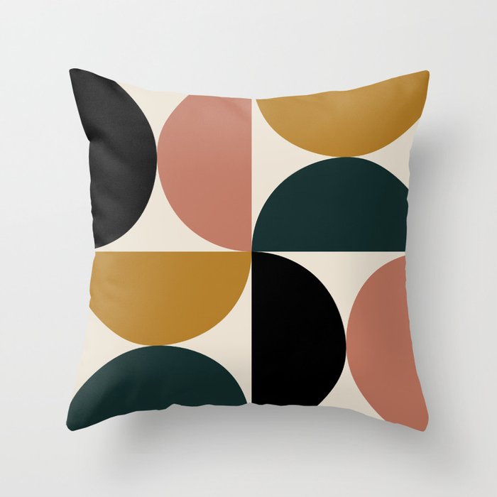 Bauhaus Mid Century Modern Geometric I Throw Pillow Gallery Image 6