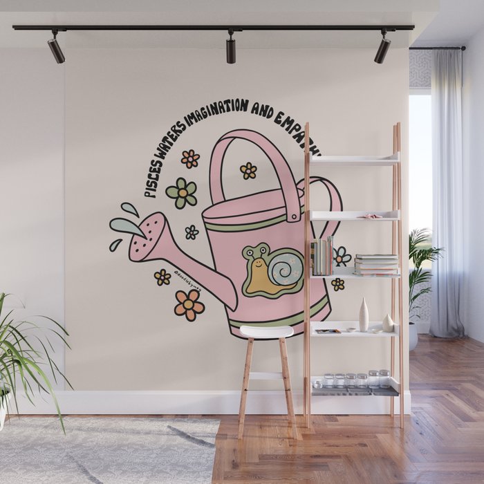 Pisces Watering Can Wall Mural Gallery Image 1