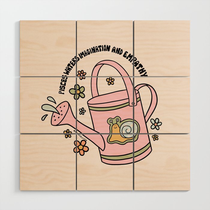 Pisces Watering Can Wood Wall Art Gallery Image 1