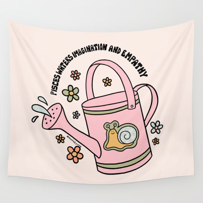 Pisces Watering Can Wall Tapestry Gallery Image 4