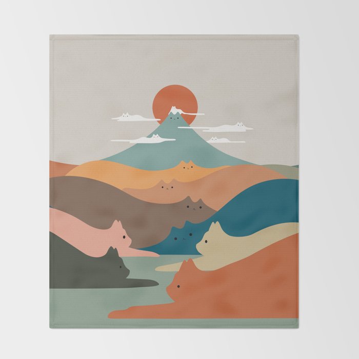 Cat Landscape 132 Throw Blanket Gallery Image 2