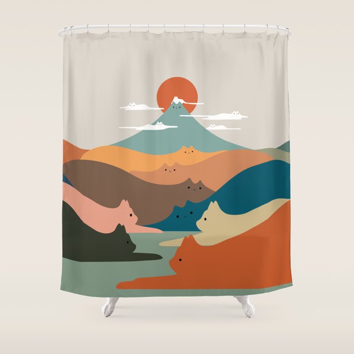 Cat Landscape 132 Shower Curtain Gallery Image 1