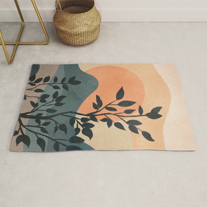 Orange Rising Sun Rug Gallery Image 1