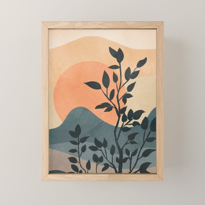 Orange Rising Sun Mini Art Print Gallery Image 1