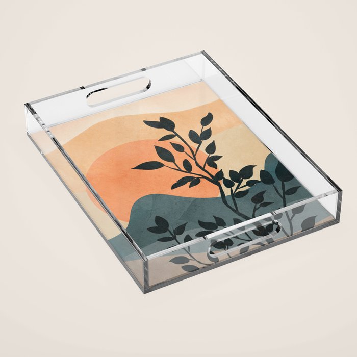 Orange Rising Sun Acrylic Tray Gallery Image 1