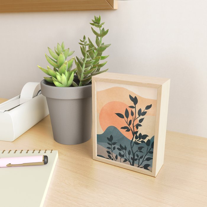 Orange Rising Sun Mini Art Print Gallery Image 2