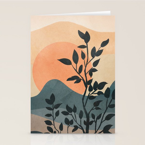 Orange Rising Sun Stationery Card Gallery Image 2