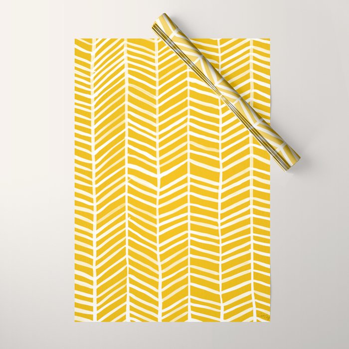 Herringbone - Yellow Palette Wrapping Paper Gallery Image 1
