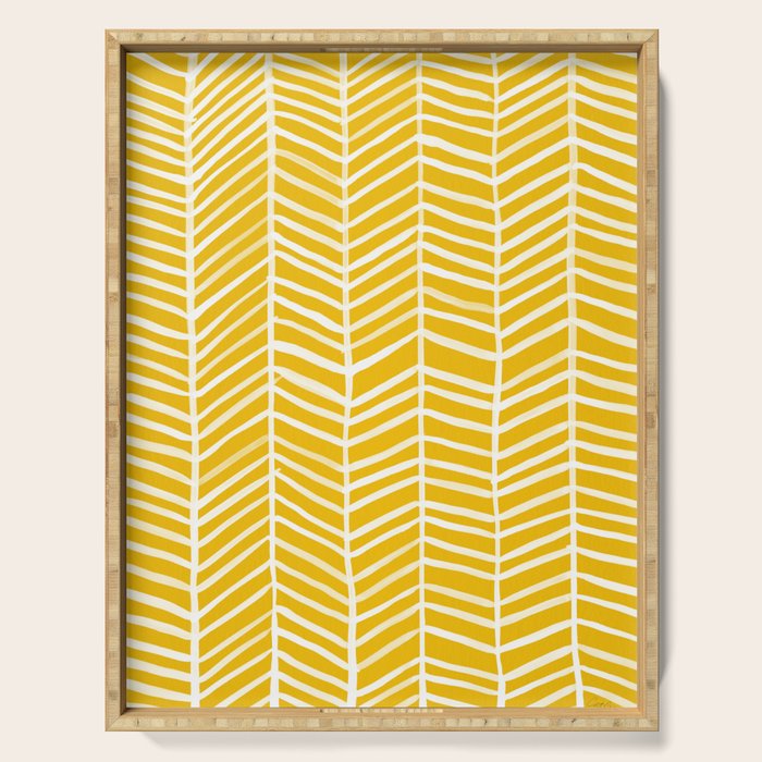 Herringbone - Yellow Palette Serving Tray Gallery Image 1